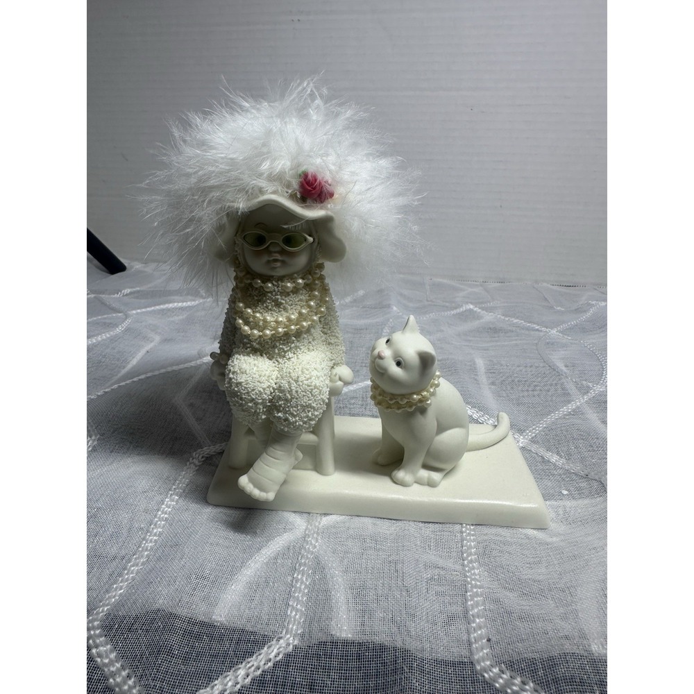 ❄️ Department 56 Snowbabies 2006 Girl's Night Out Fancy Pearls Cat NIB